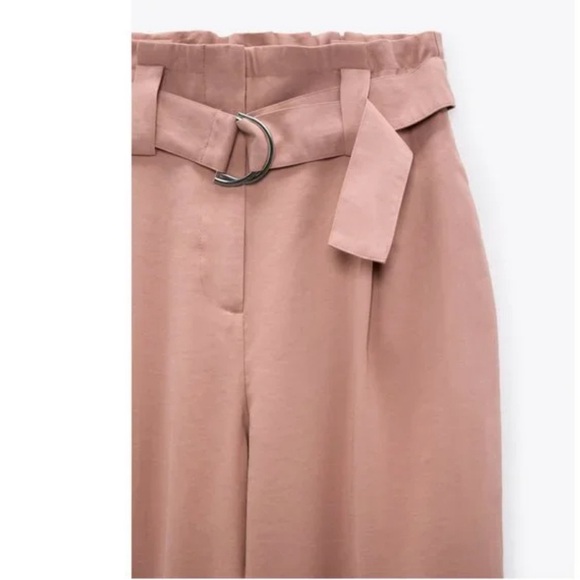 NWOT ZARA HIGH WAIST TROUSERS CULOTTES WITH BELT - Picture 7 of 16
